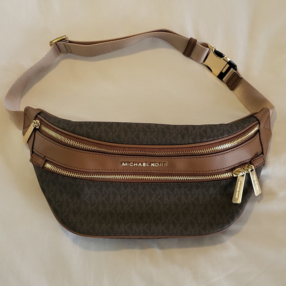 Michael Kors Dark Brown and Tan Belt Bag